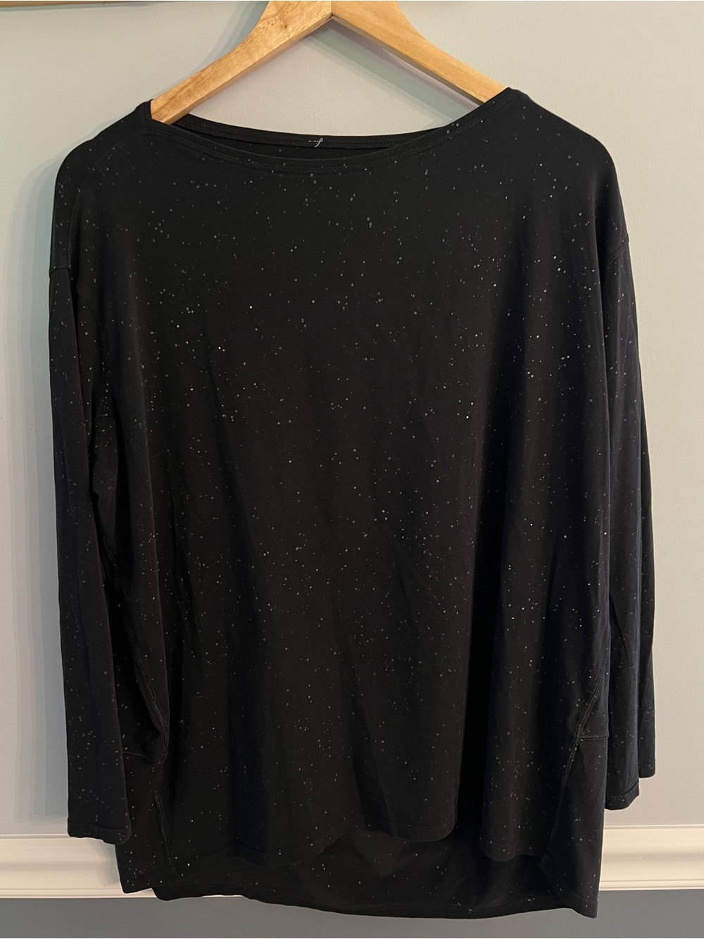 Lululemon Back in Action Long Sleeve Black Splatter Speckle Size 10/M